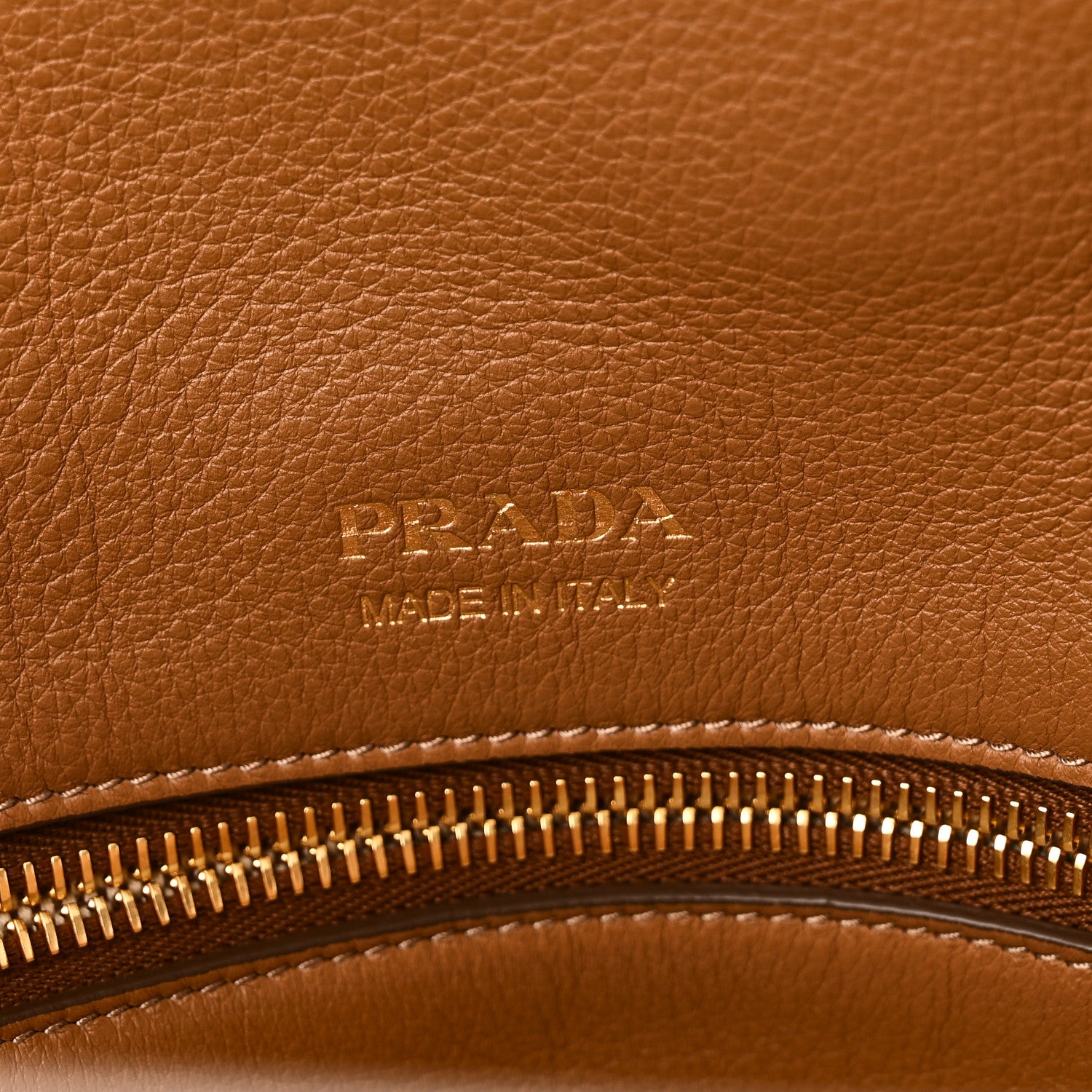 Prada Soft Grain Calfskin Shopping Tote Caramel 6 of 9