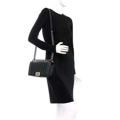 Chanel Caviar Quilted Medium Boy Flap Black 2 of 9
