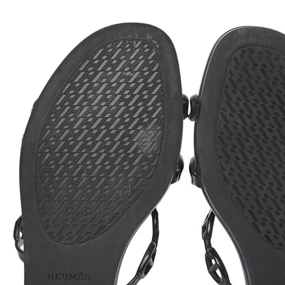 Hermes Rubber Chaine d'Ancre Rivage Sandals 41 Black 7 of 10