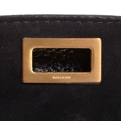 Fendi Glossy Buffalo Stingray Silvana Bag Black 11 of 12