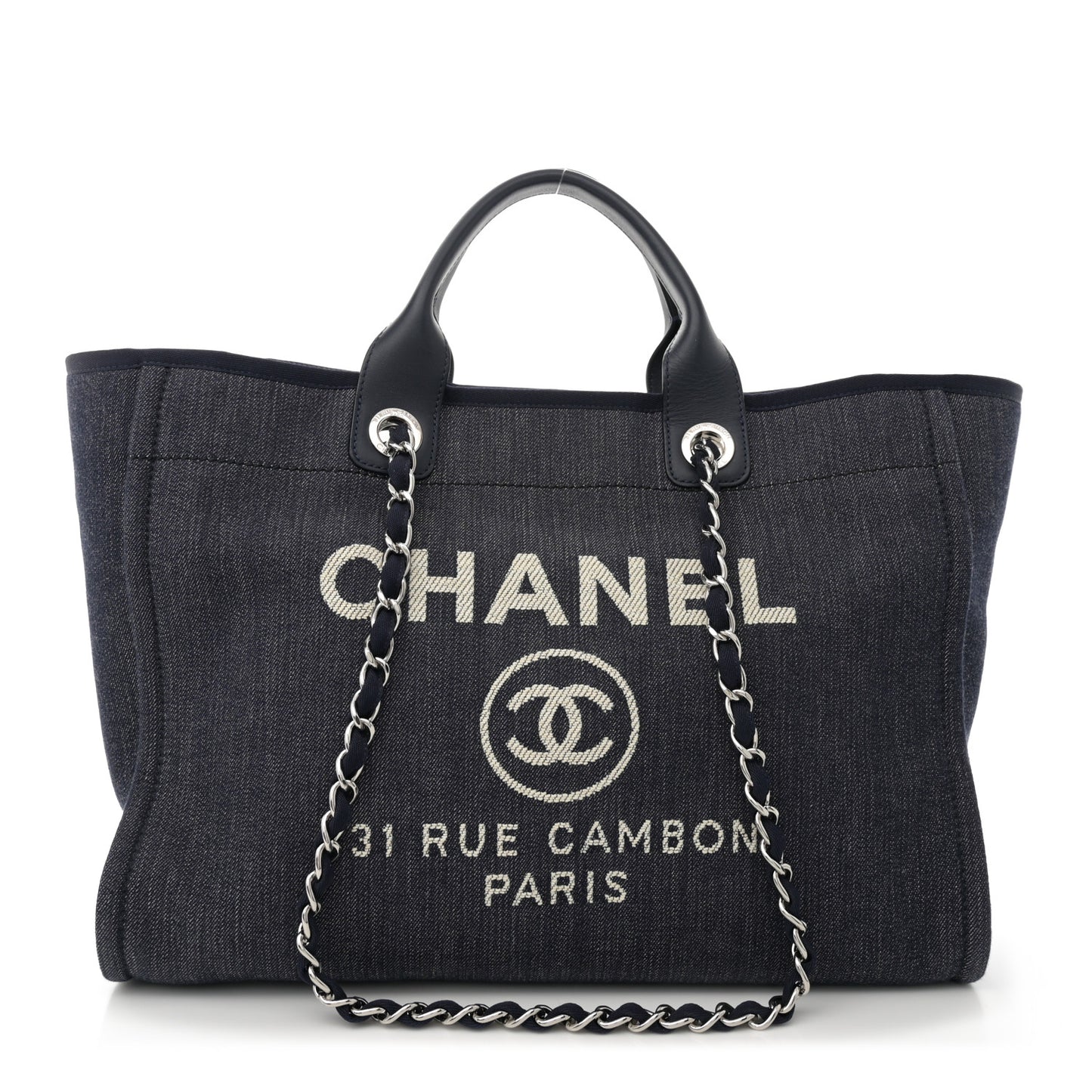 Denim Large Deauville Tote Dark Blue
