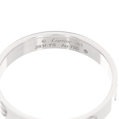 Cartier 18K White Gold 3.5mm LOVE Wedding Band Ring 61 9.5 4 of 5