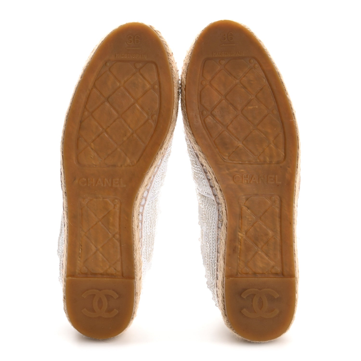 Chanel Patent Sequin CC Espadrilles 36 White 6 of 11