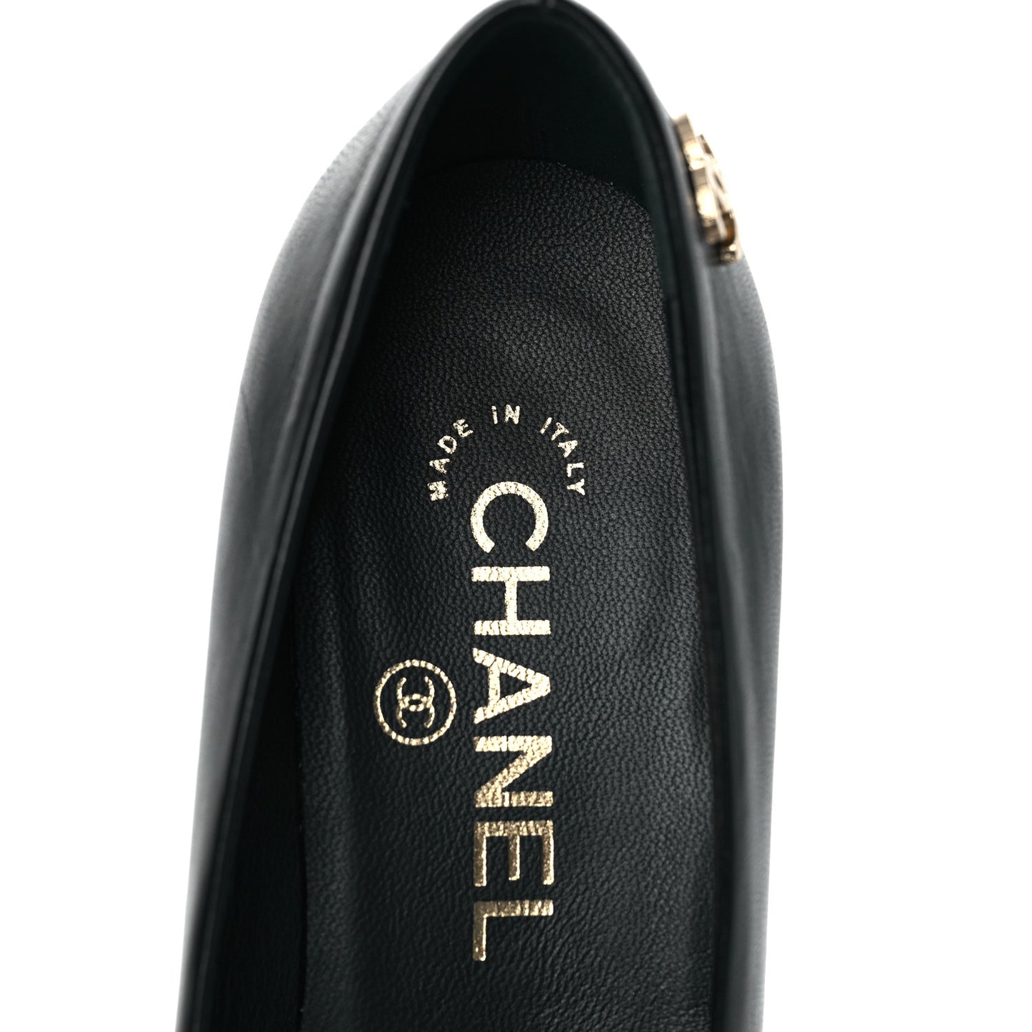 Lambskin Patent Calfskin Cap Toe CC Pumps 37 Black