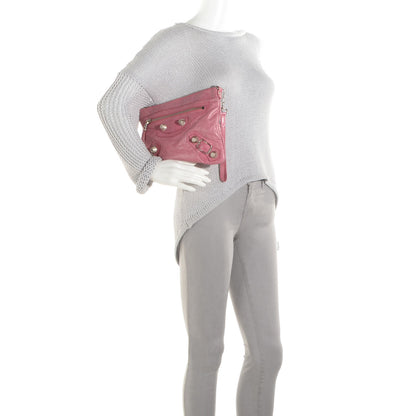 Balenciaga Agneau Giant 21 Silver Hardware Flat Handle Clutch Framboise 2 of 9