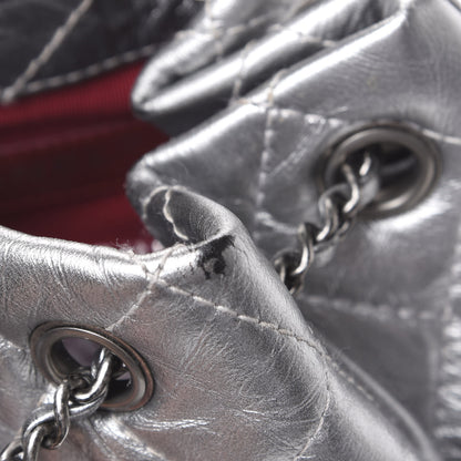 Chanel Metallic Crumpled Calfskin Quilted Gabrielle Backpack Silver 12 of 13
