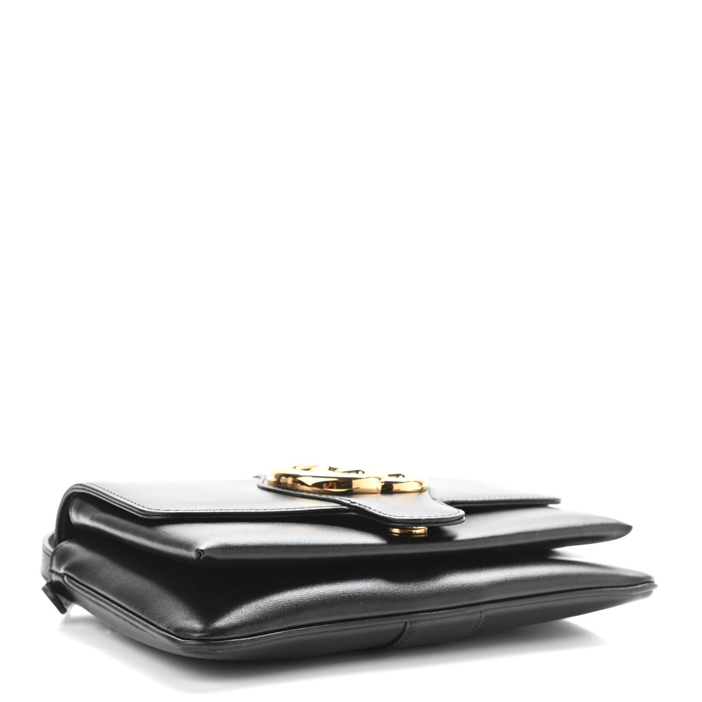 Vitello Palmellato Lux Small Arli Flap Shoulder Bag Black