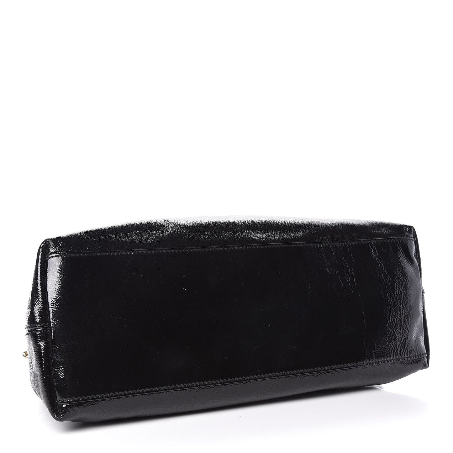 Patent Medium Soho Chain Shoulder Bag Black