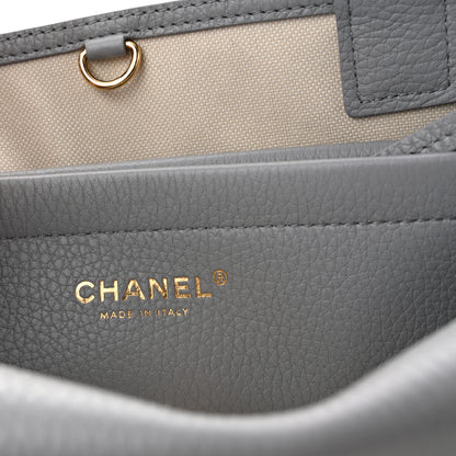 Chanel Grained Calfskin Stitched Urban Essentials Small Shopping Bag Grey 6 of 10