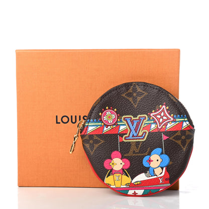 Louis Vuitton Monogram 2020 Christmas Animation Bumper Cars Round Coin Purse Coquelicot 6 of 6