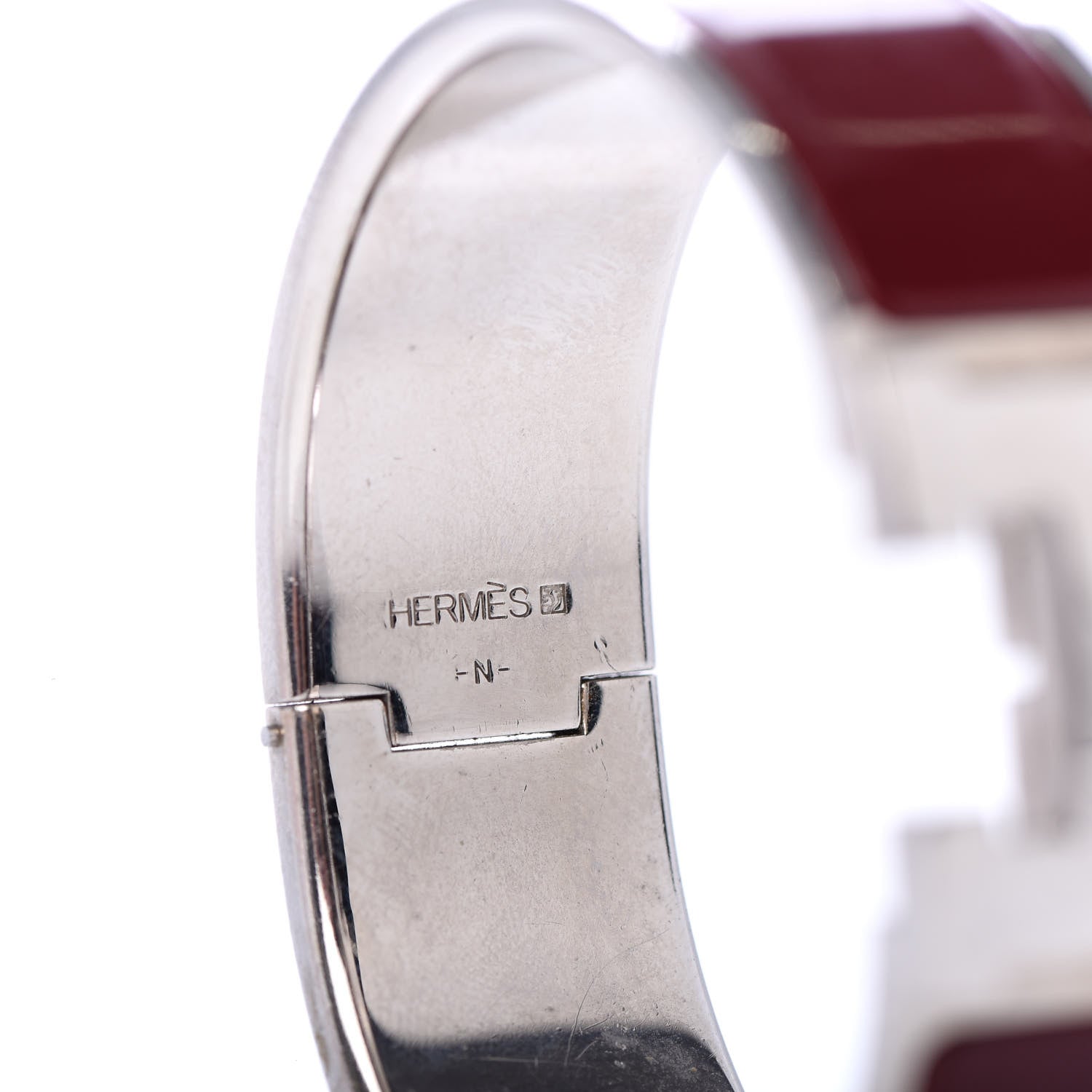 Hermes Enamel Wide Clic Clac H Bracelet PM Rouge H 4 of 5