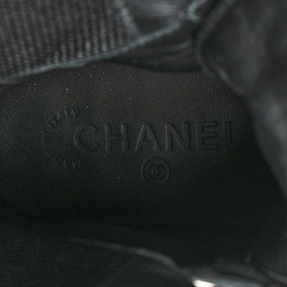 Chanel Tweed Patent Calfskin Sneaker High Boots 38.5 Black 8 of 8