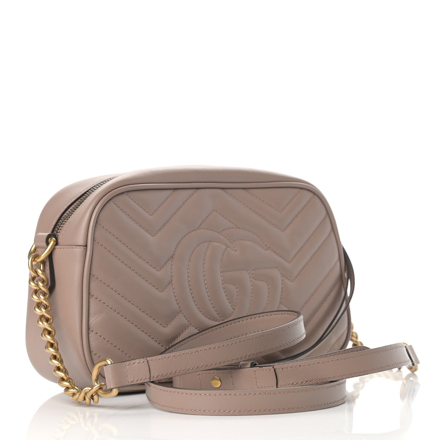 Calfskin Matelasse Small GG Marmont Chain Shoulder Bag Porcelain Rose