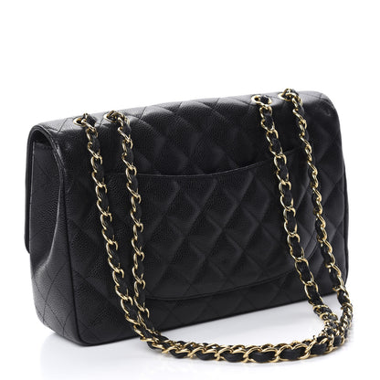 Chanel Caviar Quilted Jumbo Single Flap Black 3 of 10