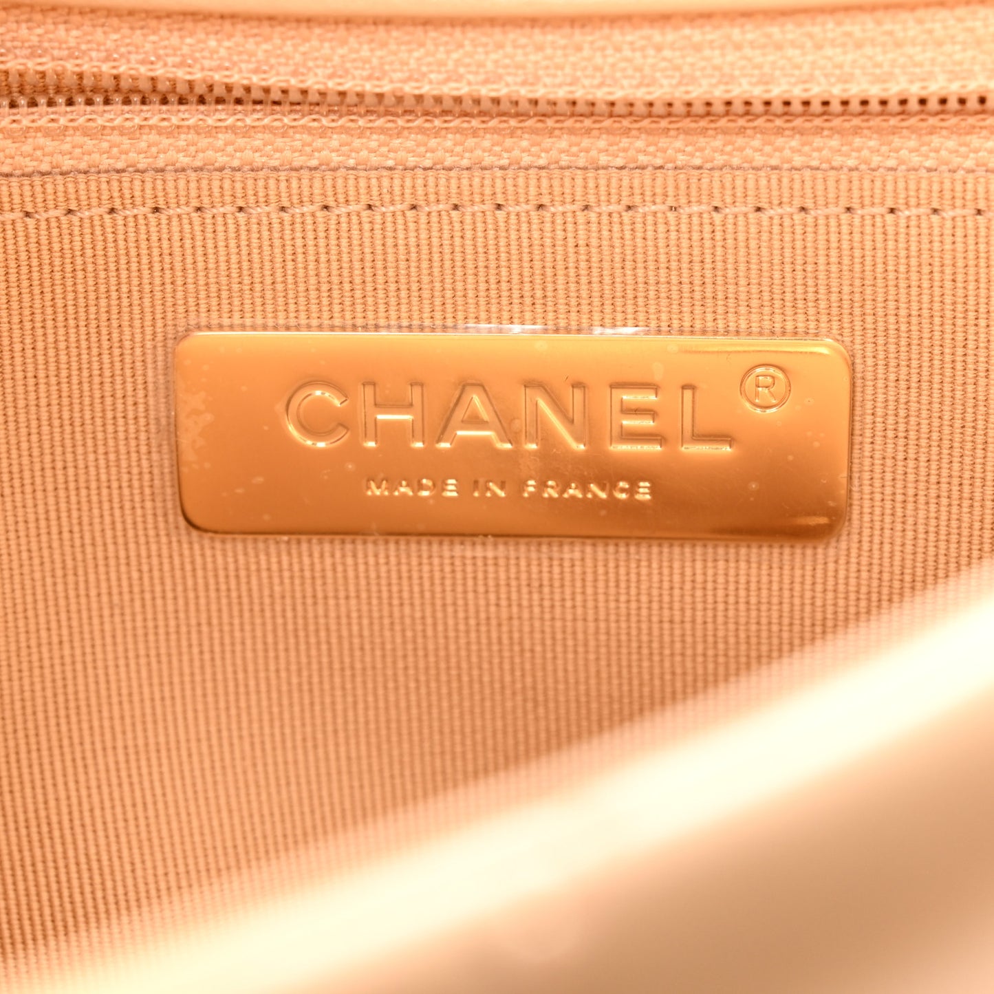Lambskin Quilted Medium Chanel 19 Flap Beige