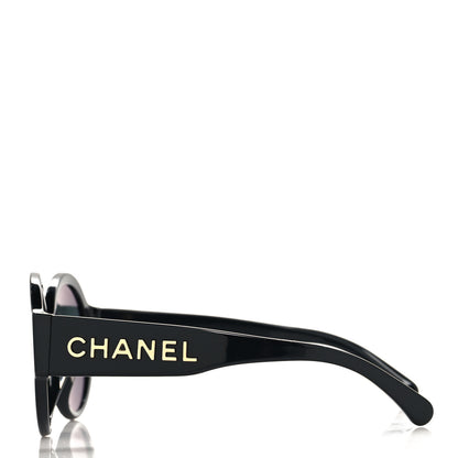 Chanel Acetate Round Sunglasses 5410-A Black 3 of 7