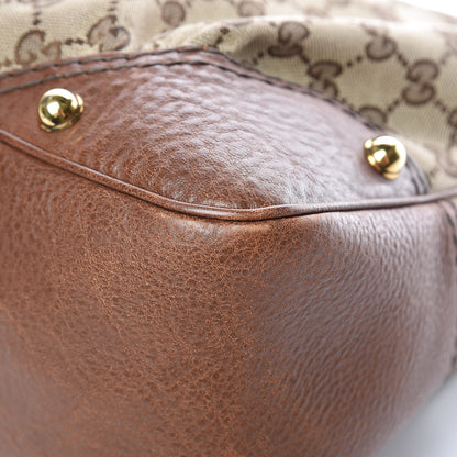 Gucci Monogram Medium Jockey Hobo Brown 10 of 17