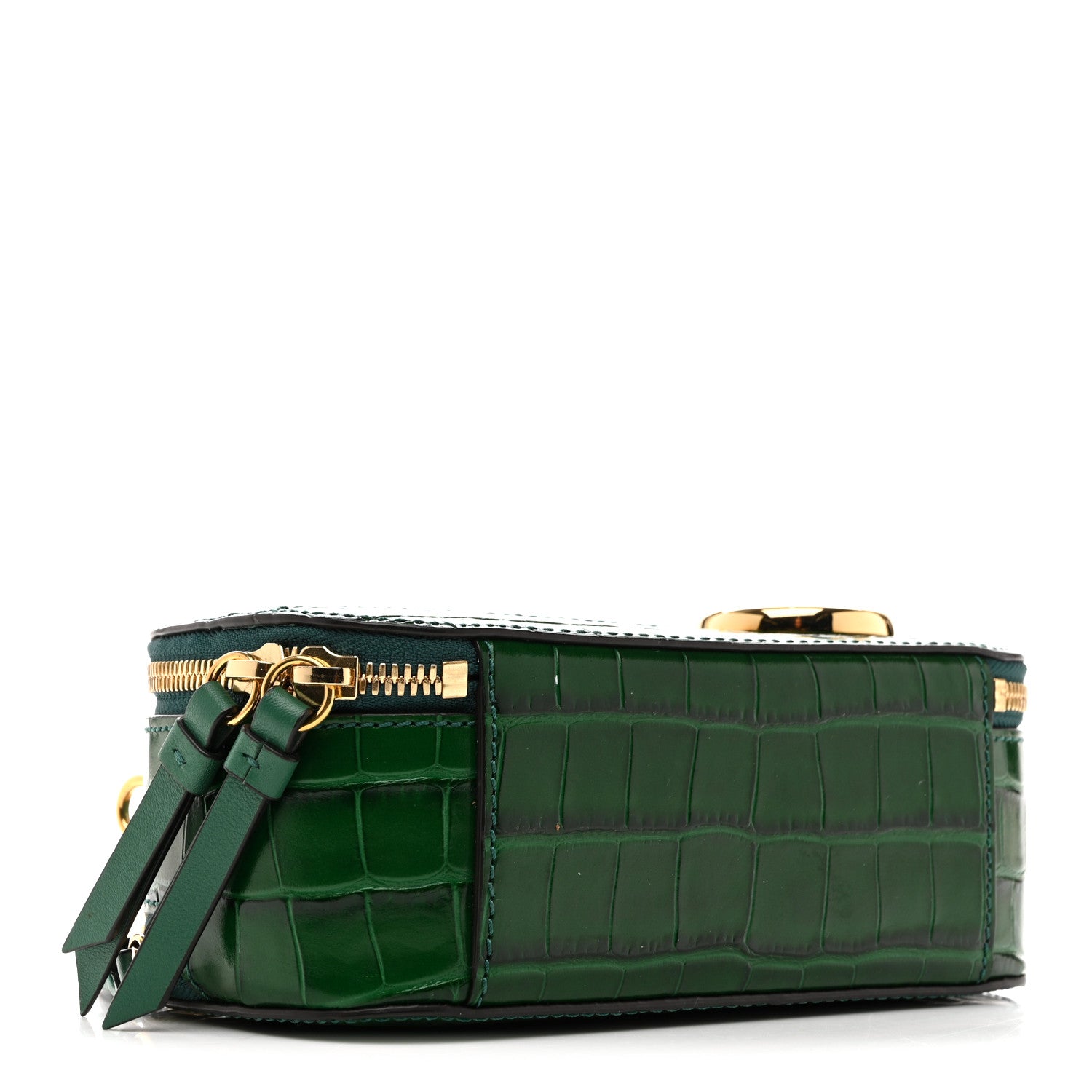 Chloe Calfskin Crocodile Embossed Mini C Vanity Bag Woodsy Green 4 of 15