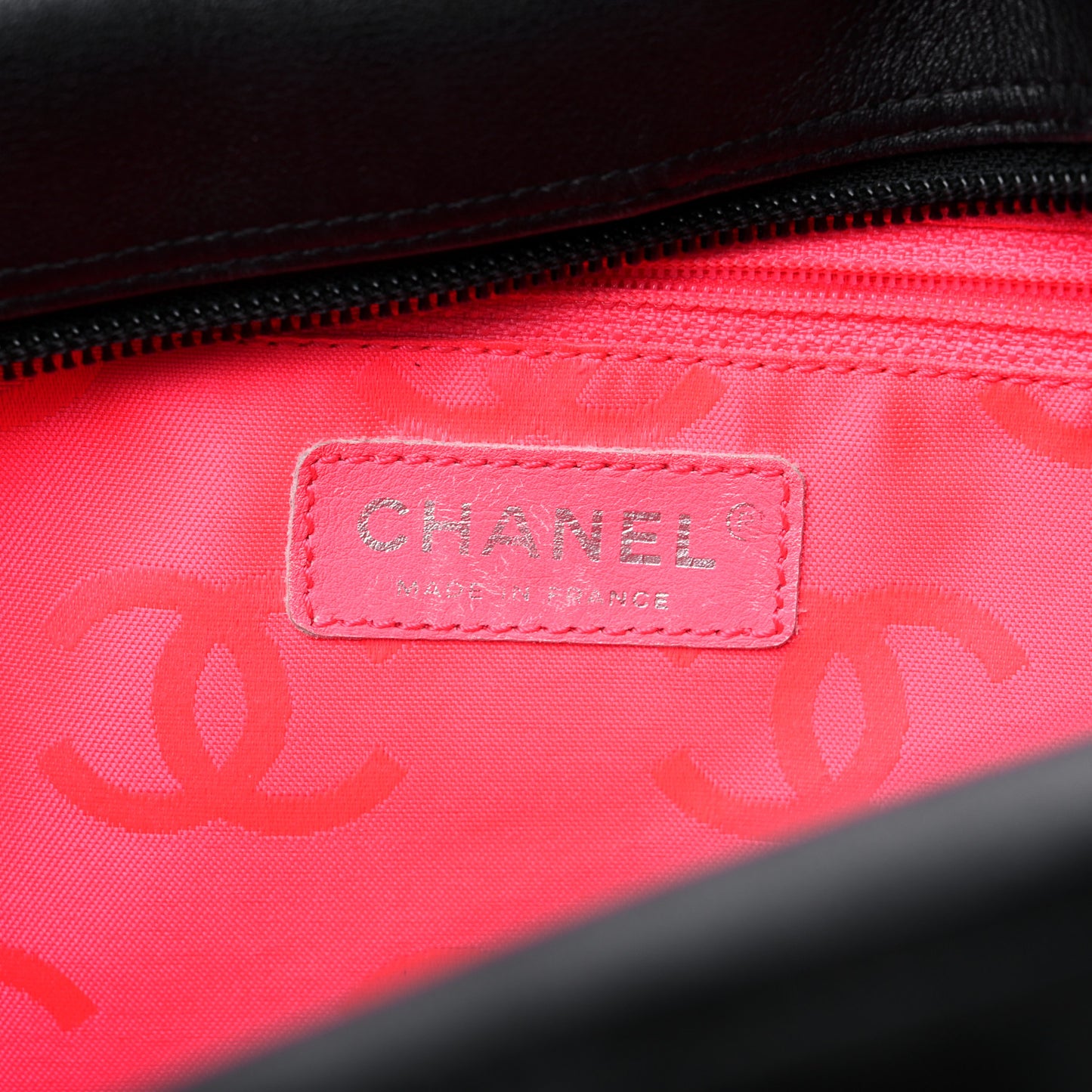 Calfskin Quilted Large Cambon Bowler Black White