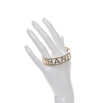 Chanel Metal Logo Cuff Gold 2 of 4
