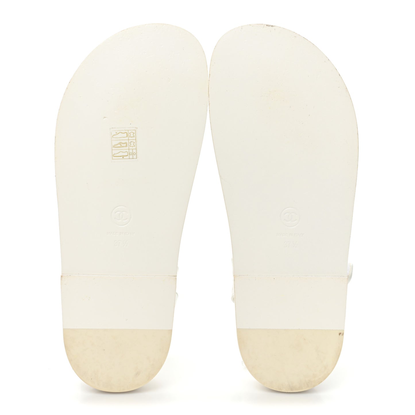 Laminated Lambskin Quilted Velcro Dad Sandals 37.5 White