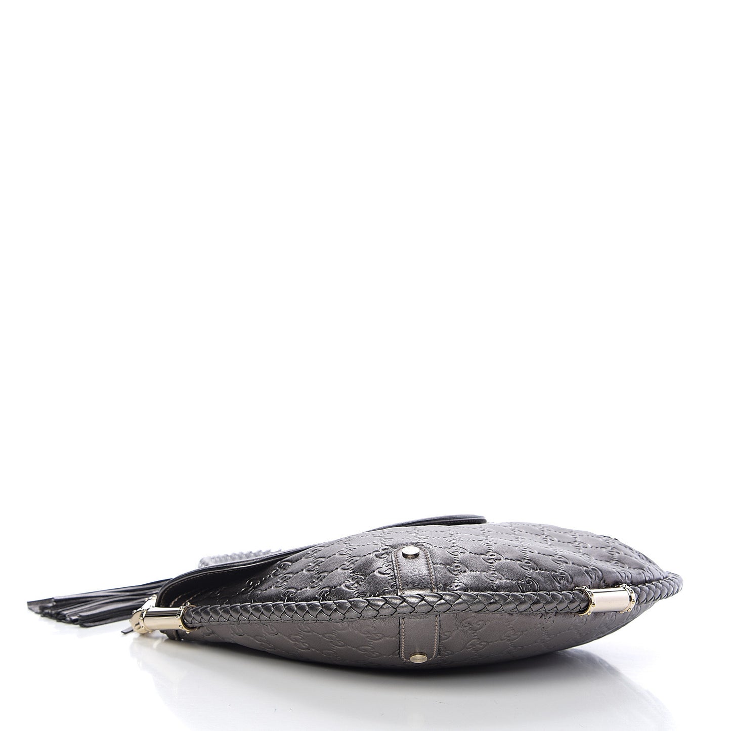 Guccissima Britt Tassel Shoulder Bag Gunmetal