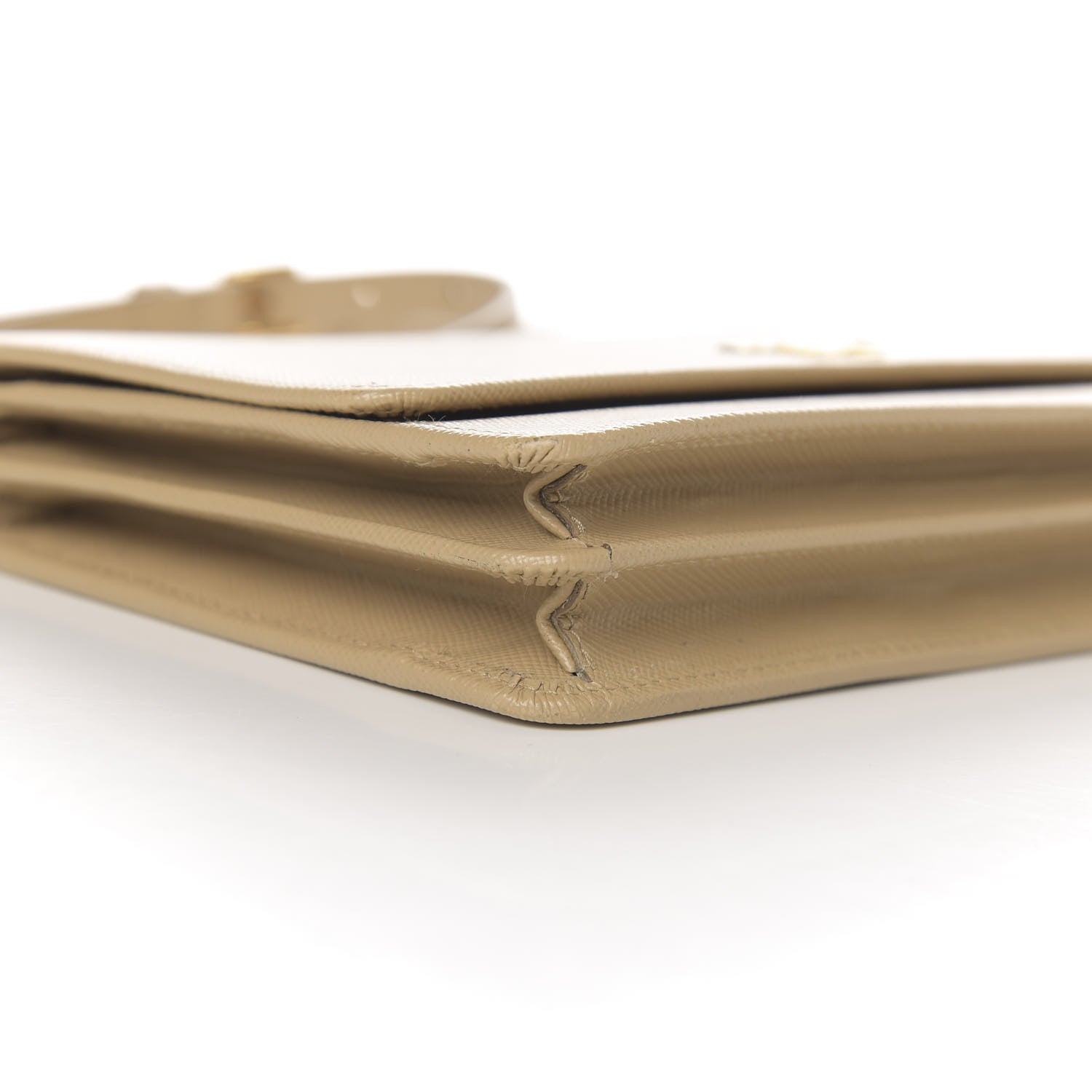Prada Saffiano Metal Flap Wallet with Strap Sabbia 8 of 11