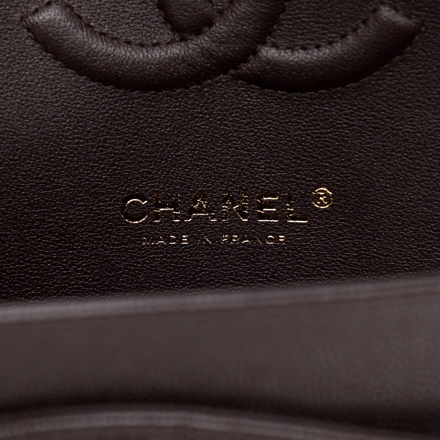 Caviar Quilted Medium Double Flap Dark Brown
