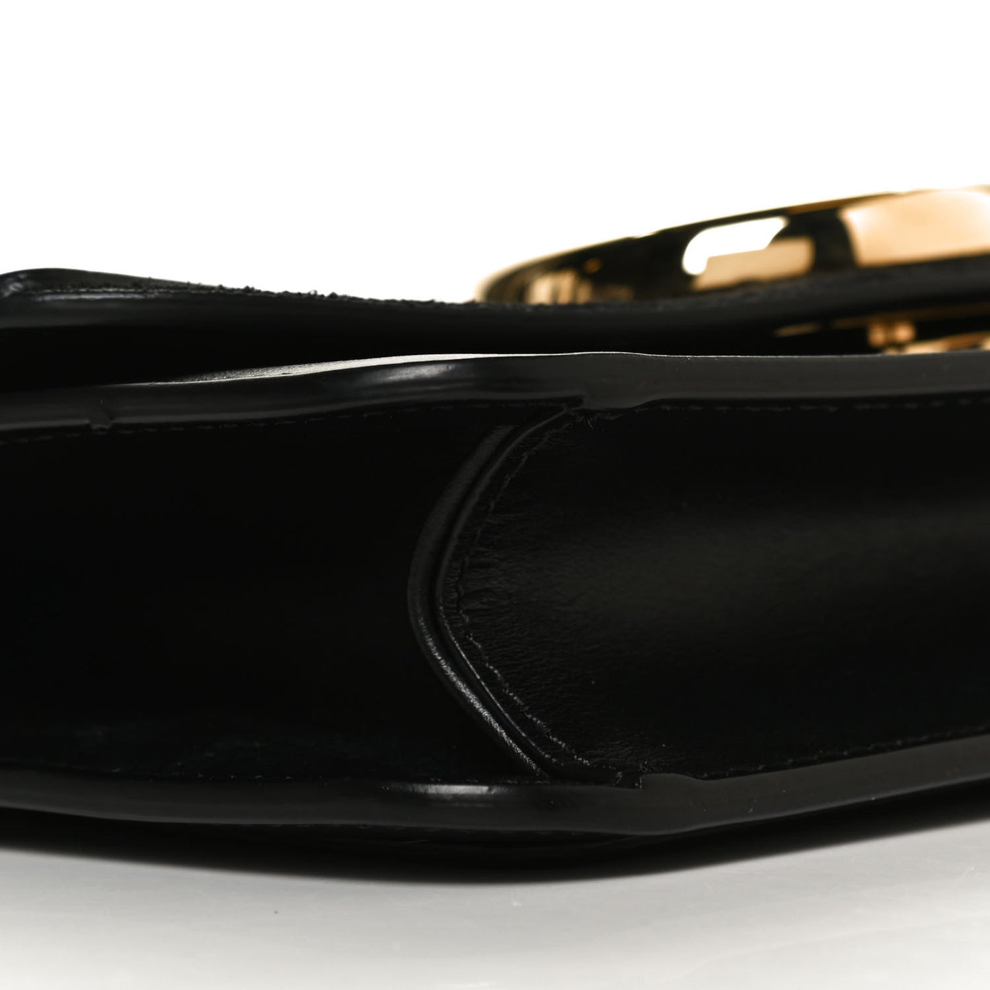 Calfskin Suede C Clutch With Chain Black