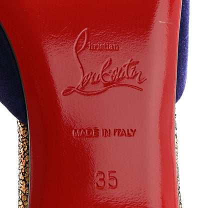 Christian Louboutin Crystal Suede Flats 35 Purple 6 of 9