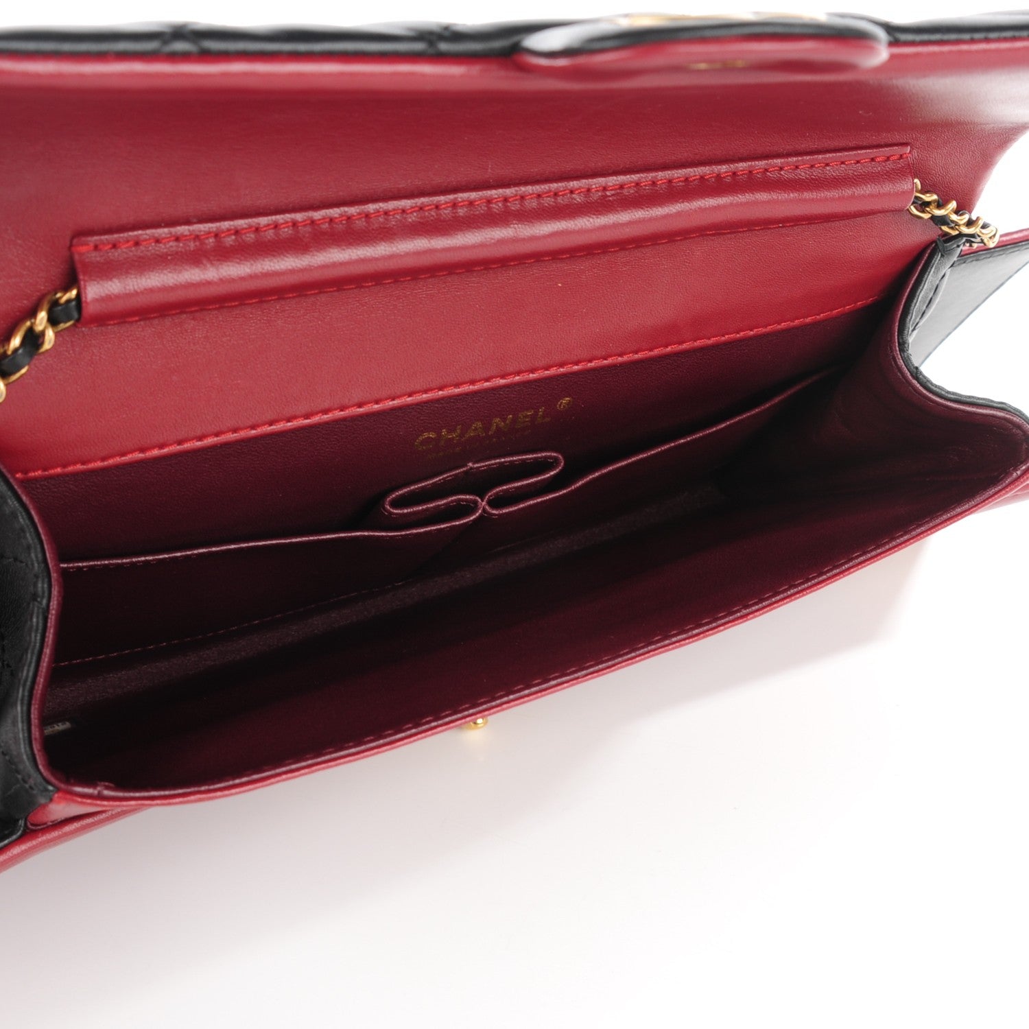 Chanel Calfskin Quilted Brasserie Gabrielle Menu CC Clutch Dark Red 8 of 8