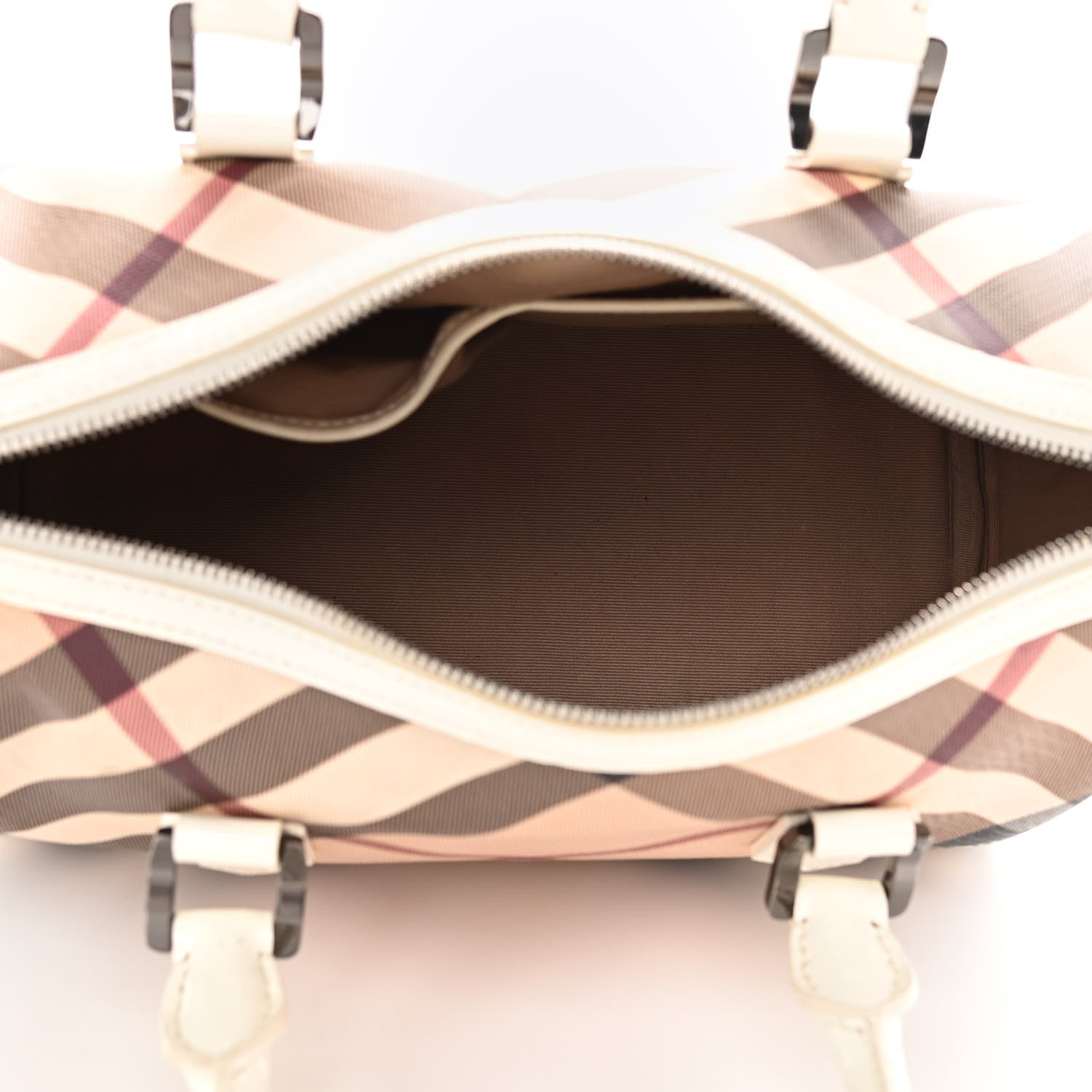 Burberry Nova Check Small Chester Bowling Bag White 4 of 18