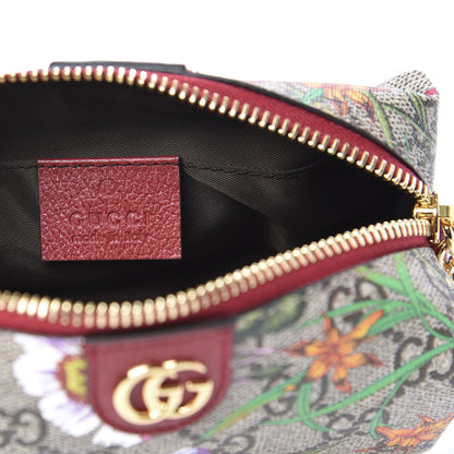 Gucci Soft GG Supreme Monogram Flora Calfskin Small Ophidia Cosmetic Case Beige Ebony Multicolor Rosso 6 of 9