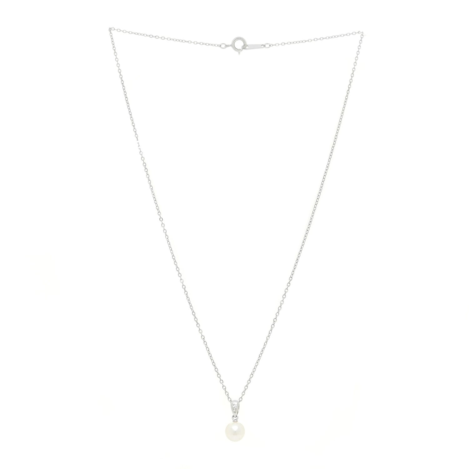 Mikimoto Sterling Silver Akoya Pearl 7mm Drop Pendant Necklace 3 of 6