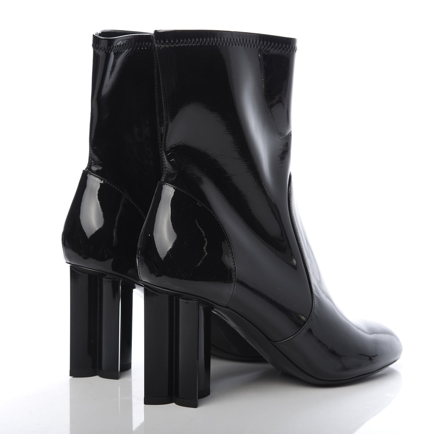 Patent Silhouette Ankle Boots 38.5 Black