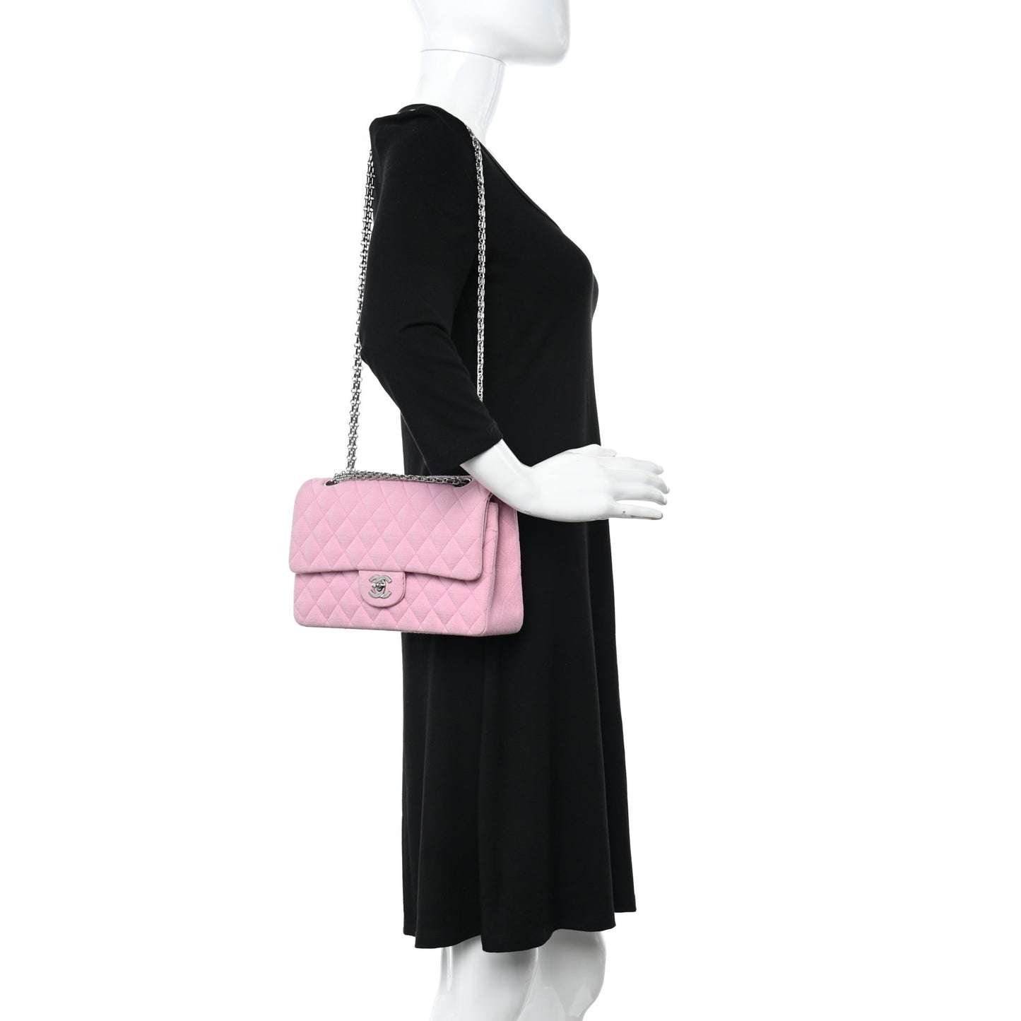 Jersey Quilted Small Double Flap Pink