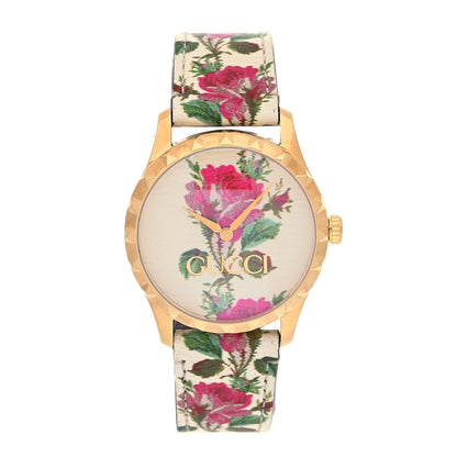 Gucci Stainless Steel Calfskin 38mm G-Timeless Floral Quartz Watch Ivory 1 of 4