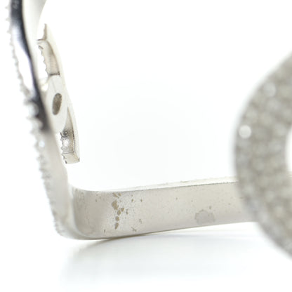 Chanel Crystal CC Cuff Silver 6 of 8