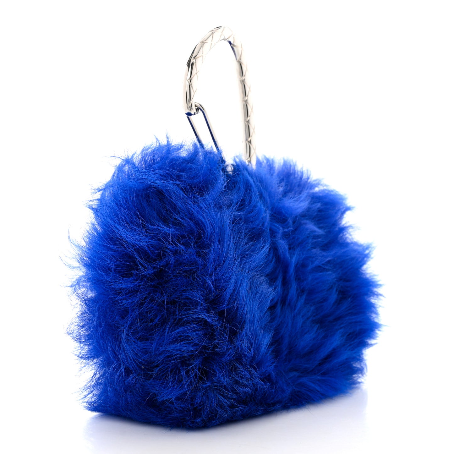 Shearling Lambskin CC Hook Card Holder Blue