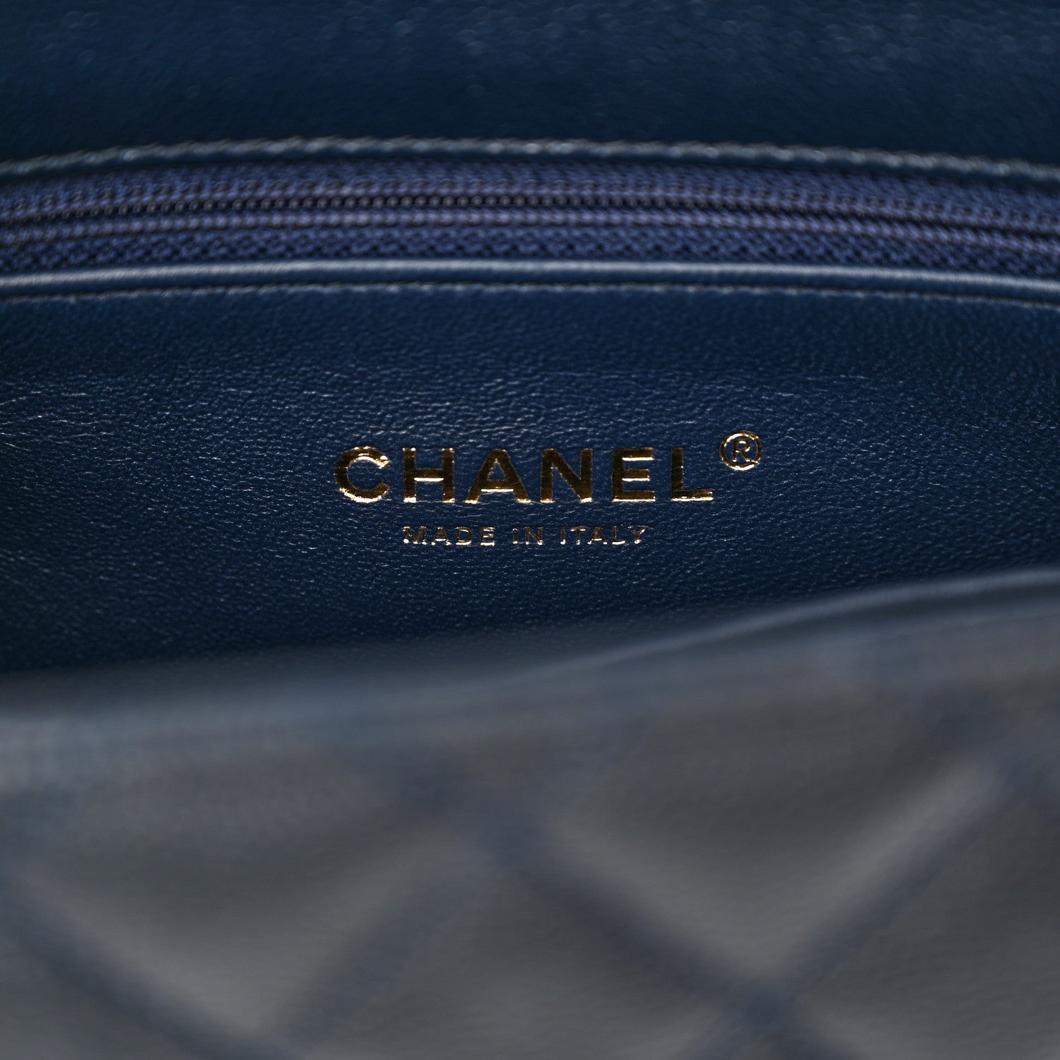 Chanel Caviar Quilted Lizard Embossed Mini Coco Handle Flap Dark Blue 6 of 10