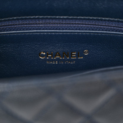 Chanel Caviar Quilted Lizard Embossed Mini Coco Handle Flap Dark Blue 6 of 10