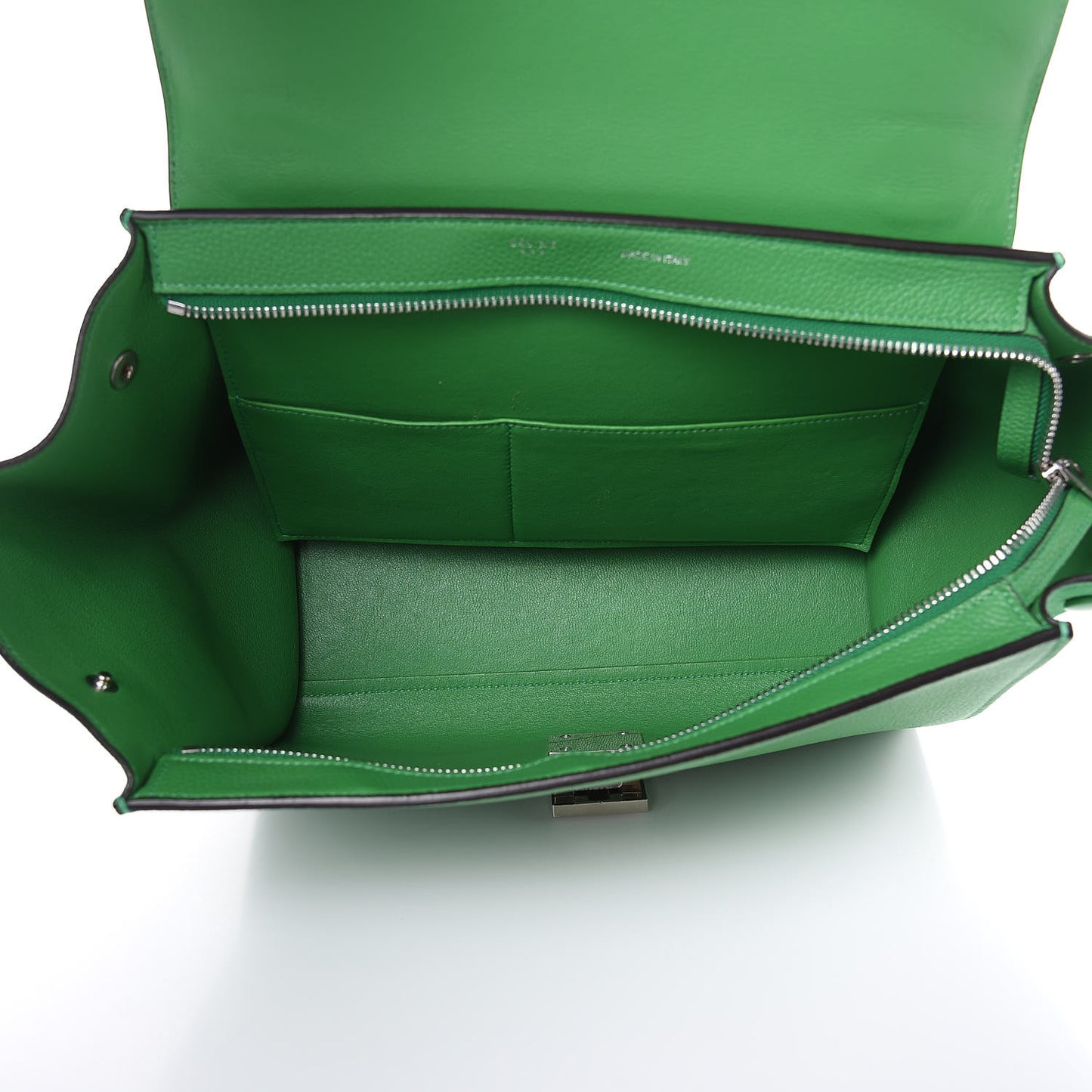 Drummed Calfskin Suede Small Trapeze Mint