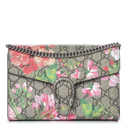 Gucci GG Supreme Monogram Blooms Mini Dionysus Chain Wallet Beige Multicolor Dry Rose 1 of 10