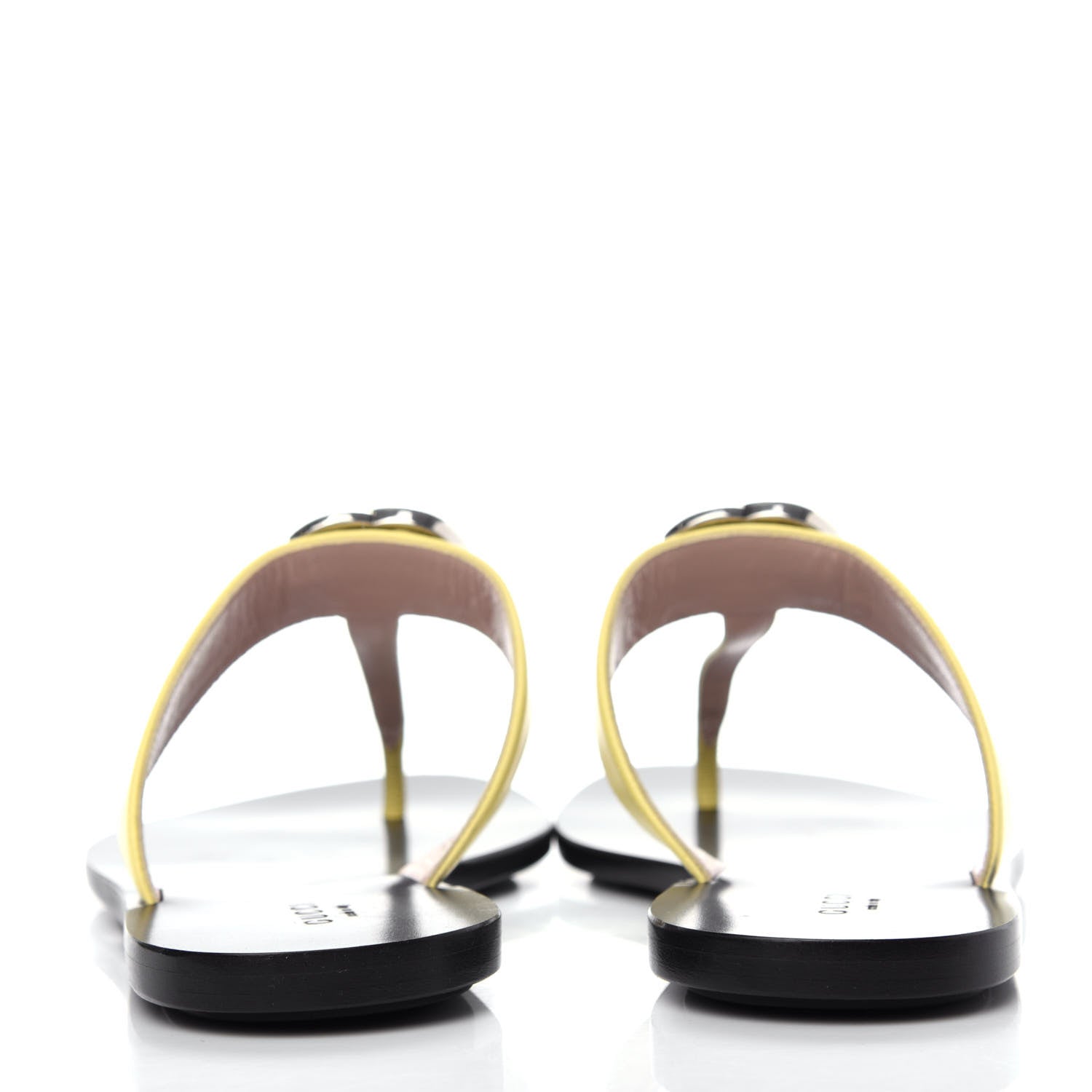 Gucci Calfskin GG Marmont Thong Sandals 37 Banana 7 of 10