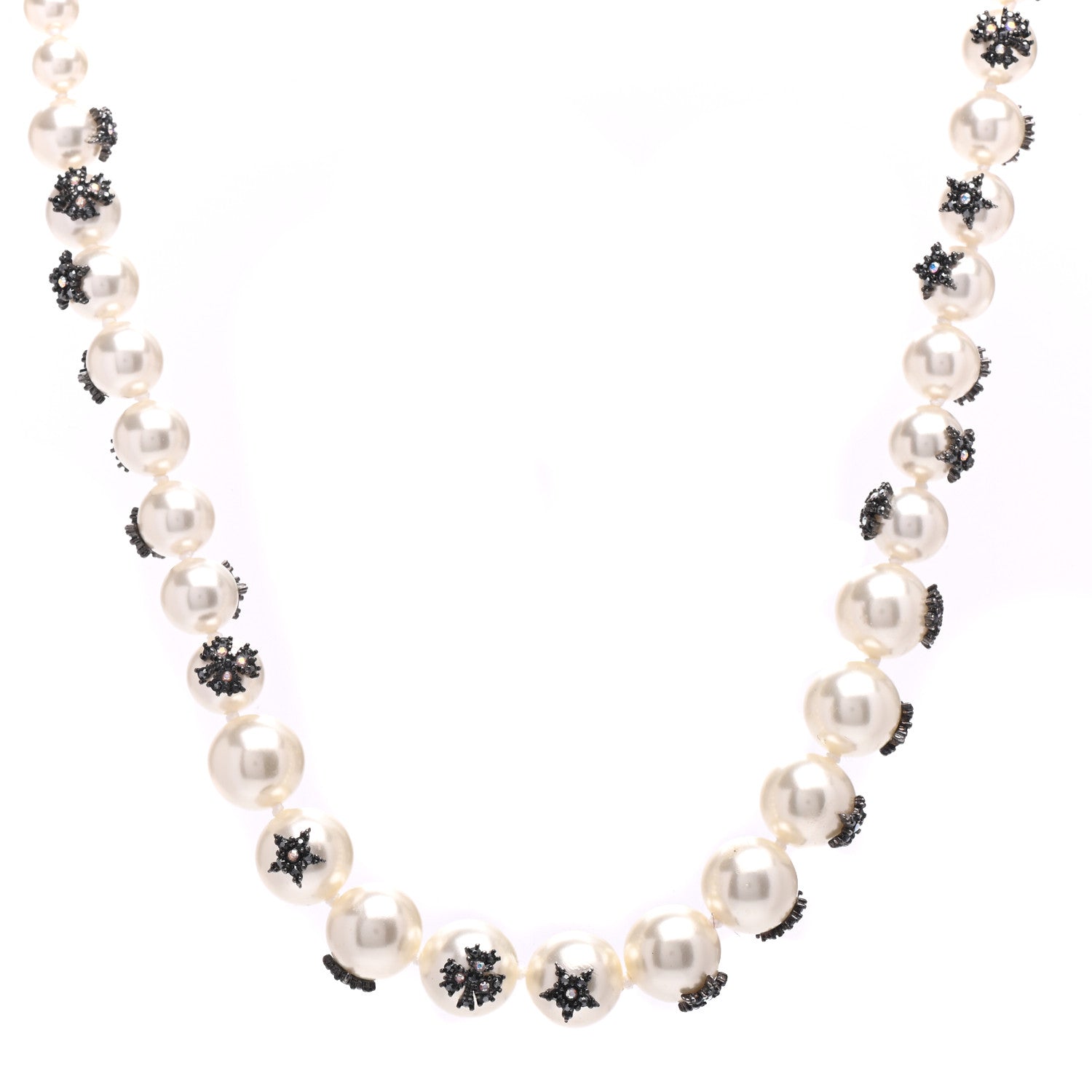 Christian Dior Pearl Crystal Star Mise En Dior Tribal Necklace 1 of 5