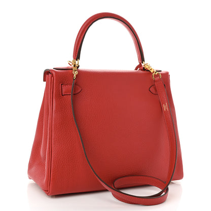 Hermes Taurillon Clemence Kelly Retourne 28 Rouge Casaque 3 of 10