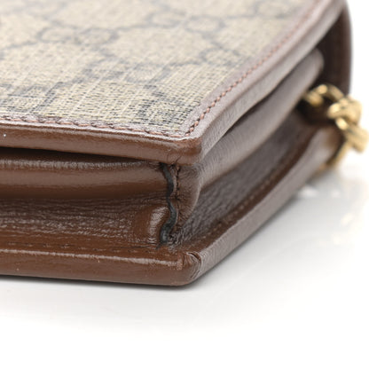 Gucci GG Supreme Monogram Azalea Calfskin Horsebit 1955 Wallet On Chain Beige Ebony Brown Sugar 11 of 13
