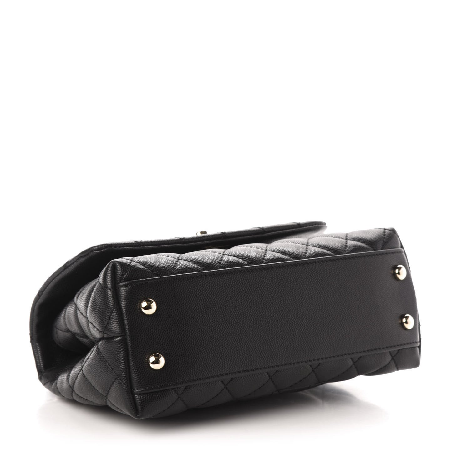 Caviar Quilted Mini Coco Handle Flap Black