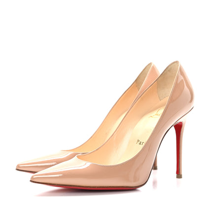 Christian Louboutin Patent Pigalle Follies 100 Pumps 35.5 Nude 3 of 8