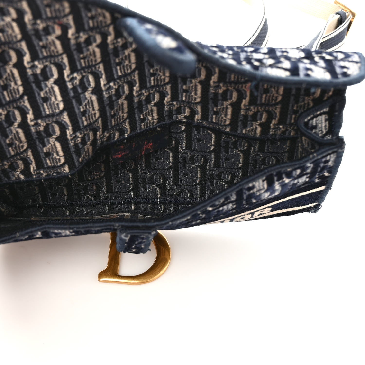 Christian Dior Oblique Slim Saddle Pouch Blue 5 of 9
